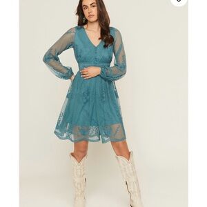 Shayanne turquoise Lace Dress